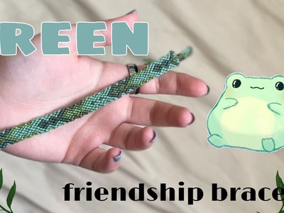 Green friendship bracelet. friendship bracelet tutorial
