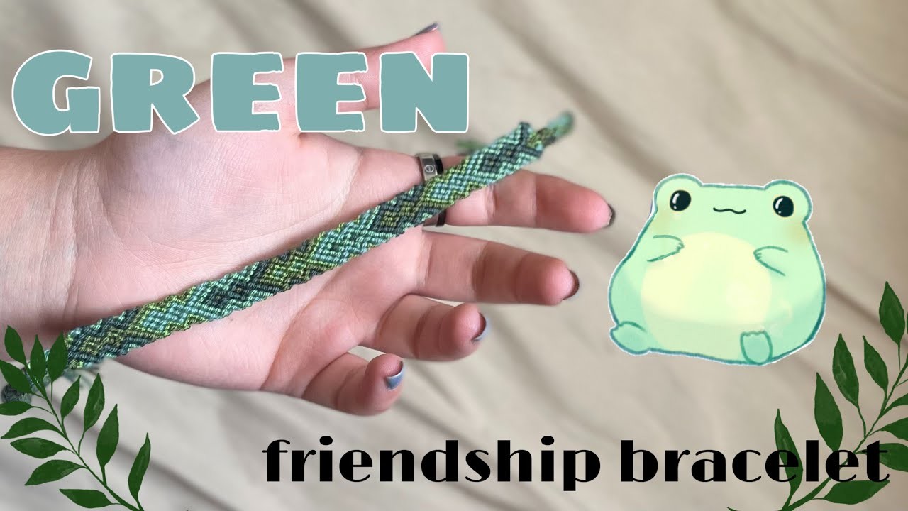 Green friendship bracelet. friendship bracelet tutorial