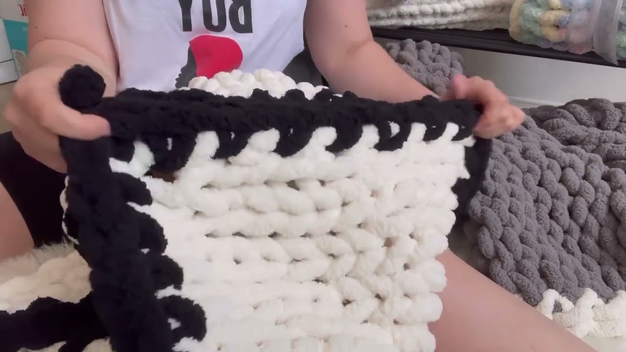 How to add an edge to a chunky knit blanket