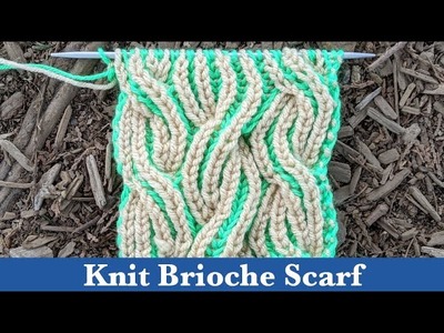 Knit Two Coloured Brioche Scarf | How to Knit Bi-Coloured Brioche Scarf || Brioche Knitting