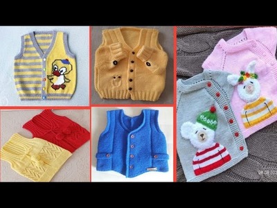 Knitting half sweater for baby boy. baby girl || Half jacket sweater design for kids