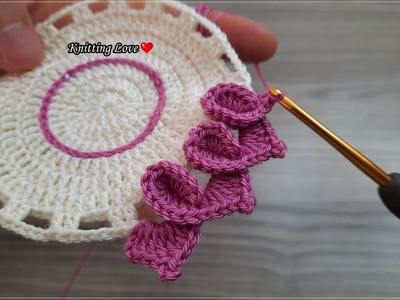 SUPER Beautiful Flower Crochet Knitting Coaster Pattern Model Bu motife Bayıldım Tığ işi örgü modeli