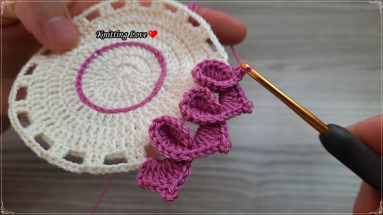 SUPER Beautiful Flower Crochet Knitting Coaster Pattern Model Bu motife Bayıldım Tığ işi örgü modeli
