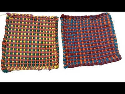 Tutorial ke 695 - Weaving Rug. Mat using T Shirt Yarn with Loom