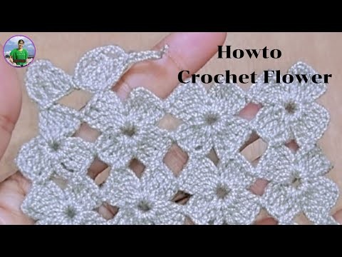 Tutorial simple crochet flower pattern@Knitting Love ???? |สอนถักลายโครเชต์ ดอกสี่เหลี่ยม|step by step