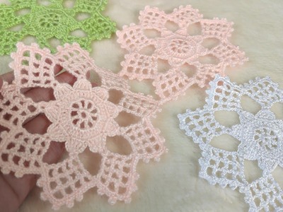Very Easy Crochet Flower Motif Very Beautiful | Paso paso