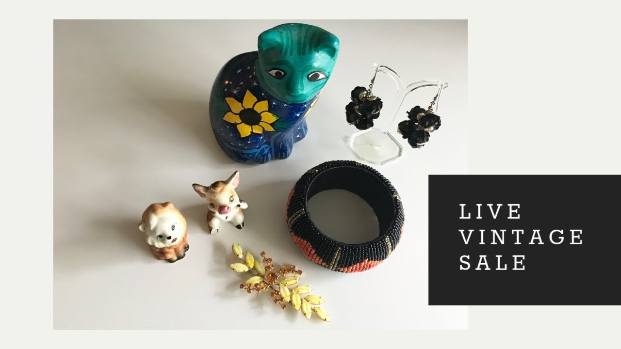 Vintage Live Sale!  When the cat, swan, cow and lion had a party!