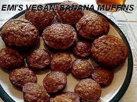 Emi's Vegan BANANA MUFFINS, quick and easy, vegetarian cooking