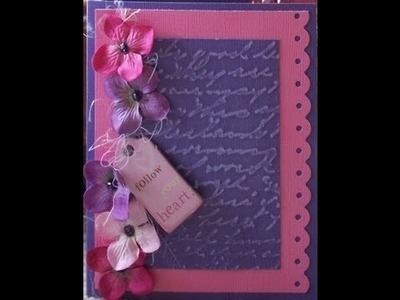 Flowery Girl's Handmade Card With Stickles