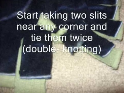 How to make a No-Sew Tie.Knotted Fleece Blanket