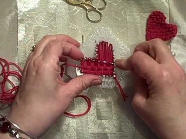 How to weave a heart on a pinboard loom by Noreen Crone-Findlay