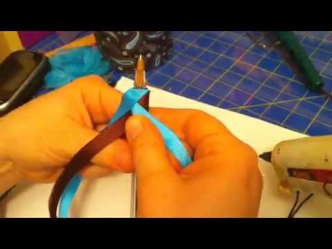 How to weave or braid ribbon around a pe