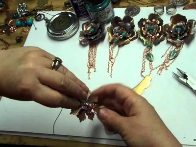 Jewelry Making: Lumiere Paints, Gilder's Paste and Diamond Glaze Flower Necklaces, Pendants