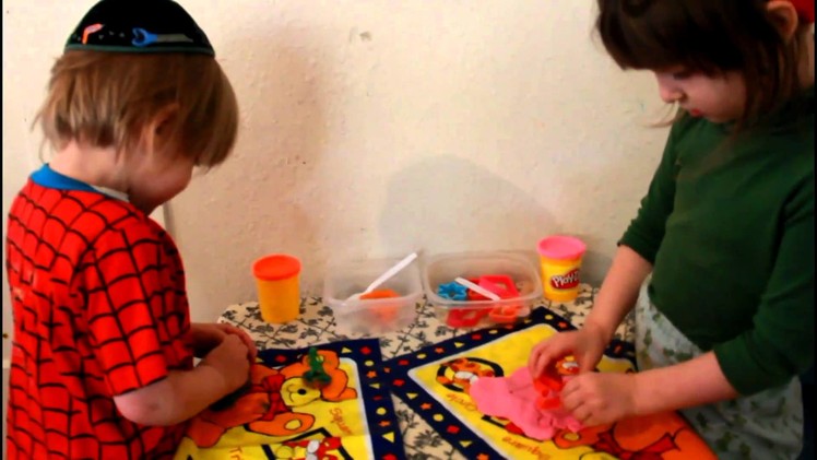 John and Joseph Playing with Playdough Games