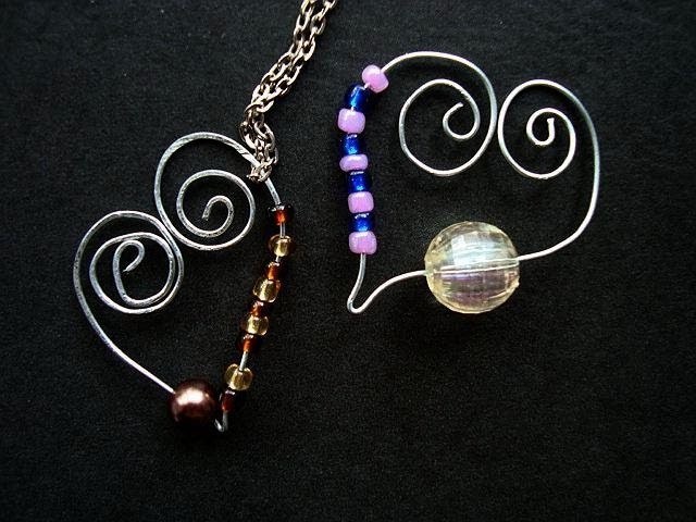 MAKE A SCROLLED HEART CHARM OR PENDANT, for necklace, bracelet, or earrings, wire jewelry