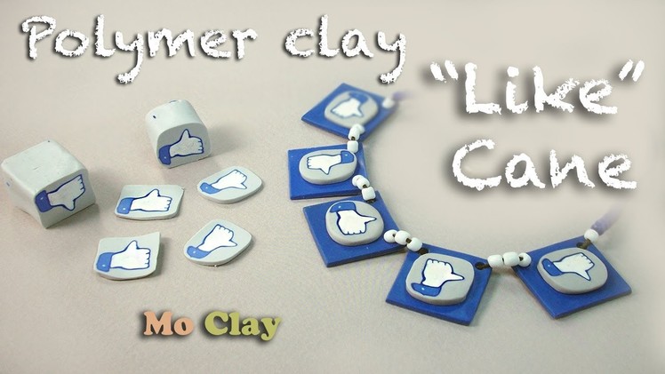 Polymer clay cane tutorial . Like Facebook icon jewelry - Murrina "Mi piace"