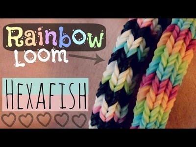 Rainbow Loom : HEXAFISH Bracelet - How To - 6-Pin Fishtail - Advanced