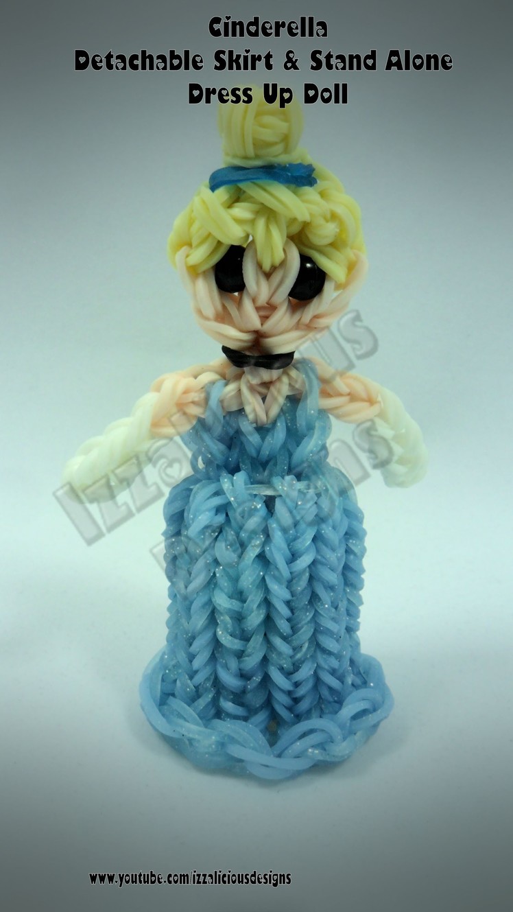 Rainbow Loom Princess Cinderella Charm.Action Figure - Detachable Skirt & Standing Doll - Gomitas
