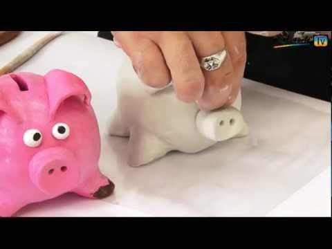 Art Lesson: How to make a Piggy Bank using Air Hardening Clay