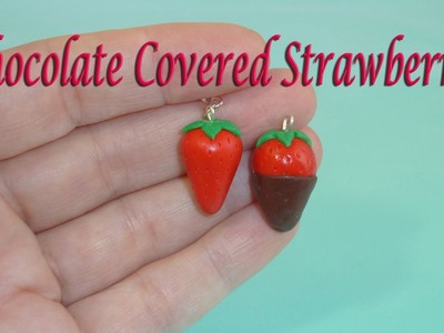 Chocolate Covered Strawberry Polymer Clay Charm