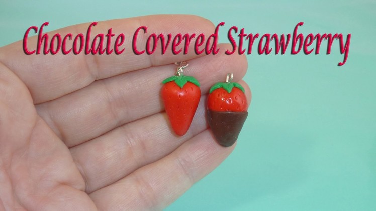 Chocolate Covered Strawberry Polymer Clay Charm