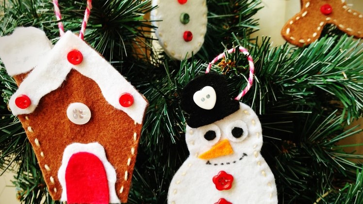 D.I.Y. hand made christmas felt decorations ❄ Decorazioni natalizie in feltro fai da te