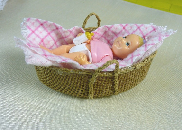 Dollhouse Miniature Moses Basket