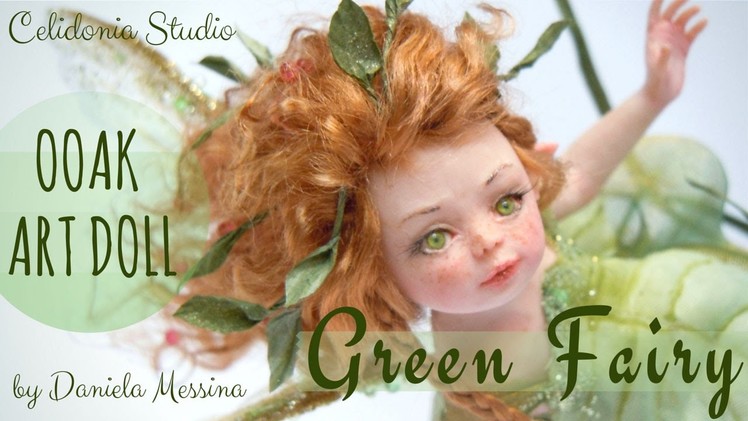 Green Fairy - OOAK Doll sculpted from Polymer Clay