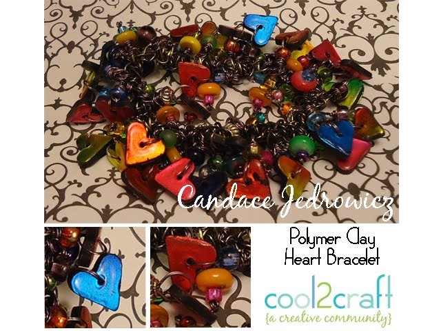 How to Assemble a Foiled Polymer Clay Heart Bracelet by Candace Jedrowicz