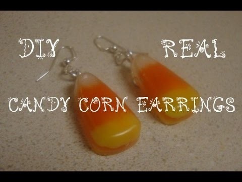 LOOK!  REAL Candy Corn Earrings  (HALLOWEEN CRAFTS)