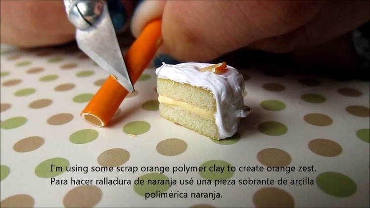 Polymer Clay Miniature Orange Cake for Earrings Tutorial