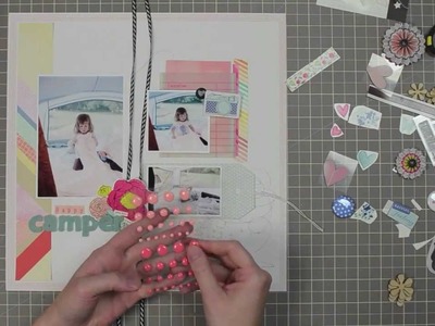 Scrapbook Layout Process - "Happy Camper" - Citrus Twist Kits (Melissa Stinson)