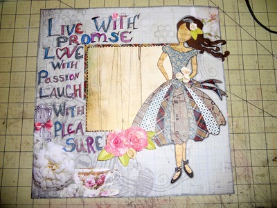 Scrapbook Layout using Gabrielle Pollaco's mix media doll