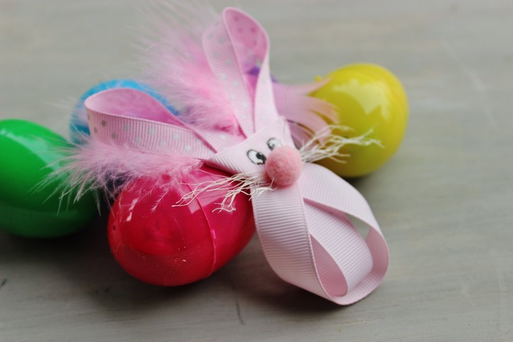 **Easter Bunny Hair bow, Ribbon Hair clip, rabbit jewelry pin