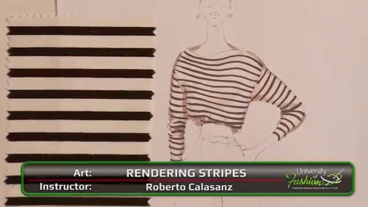 Fashion Art: How to hand render a black and white nautical stripe - Preview
