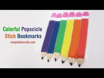 How to make colored pencil bookmarks with popscicle sticks - EP