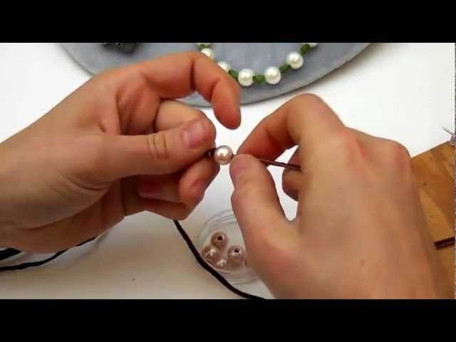 Jewelry How To - Knot Pearls onto Leather