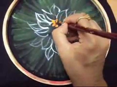 Painting two or more colours with round brush - fabric painting episode 4