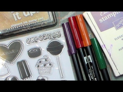 Tips for using cheap clear stamps with dye ink and markers PLUS embossing!