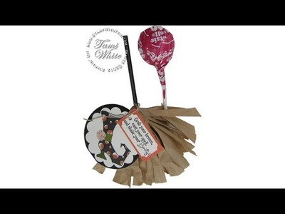 Witches Broom Tootsie Pop Halloween Candy Treats featuring Stampin' Up! products