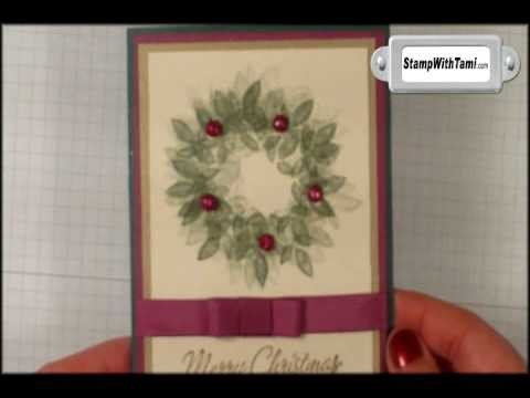 Altered Holly Berry Wreath card featuring Stampin Up products