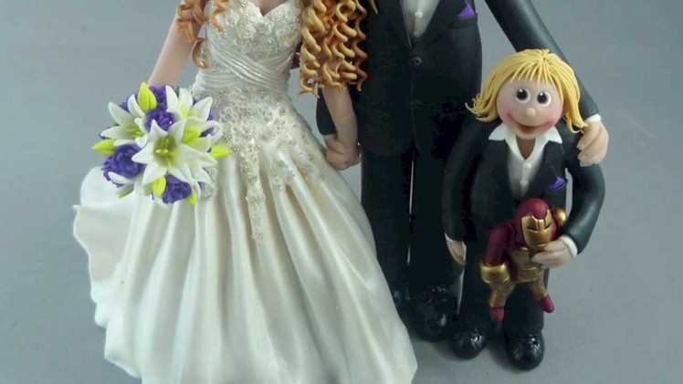 Bride, groom & child wedding cake topper, 200+ photos by Sweet Frost Tops