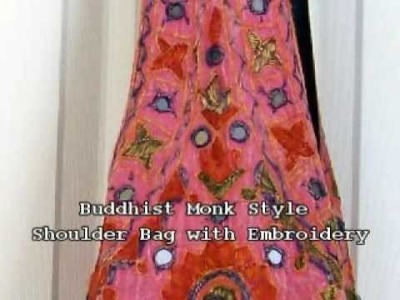 Buddhist Monk Style Shoulder Bag with Embroidery