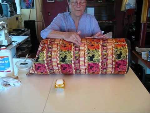 Cardboard tube drums-gluing fabric clip 2.wmv