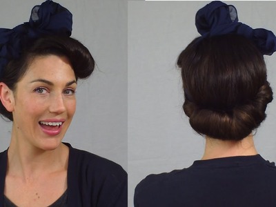 Easy Pin Up Hairstyle : Vintage scarf roll updo - Vintagious
