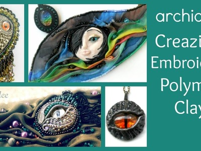 Embroidery | Polymer Clay | Creazioni | Dragon & Eyes Collection | Hand Dyed Silk
