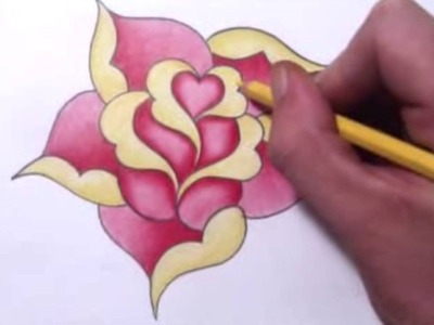 How To Draw a Simple Rose Design With a Heart