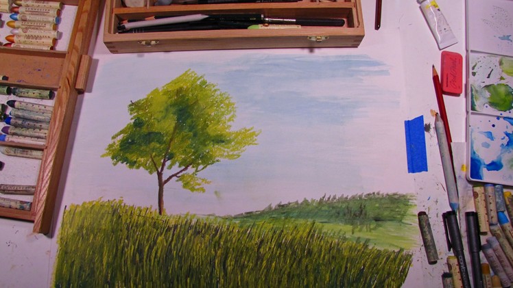 How to Draw a Tree in Oil Pastel