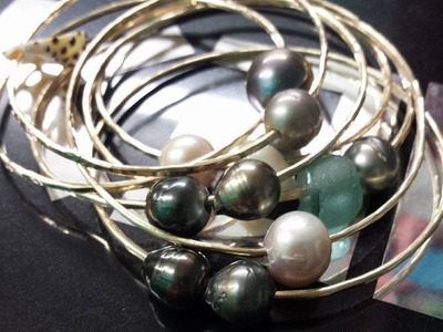 How To Make A Bangle Bracelet with Tahitian Pearls