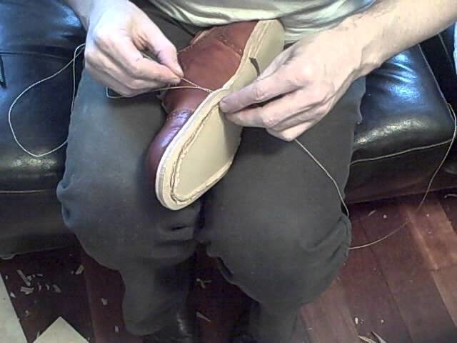 How to make a shoe by hand, Part 10b: Sewing the outsole
